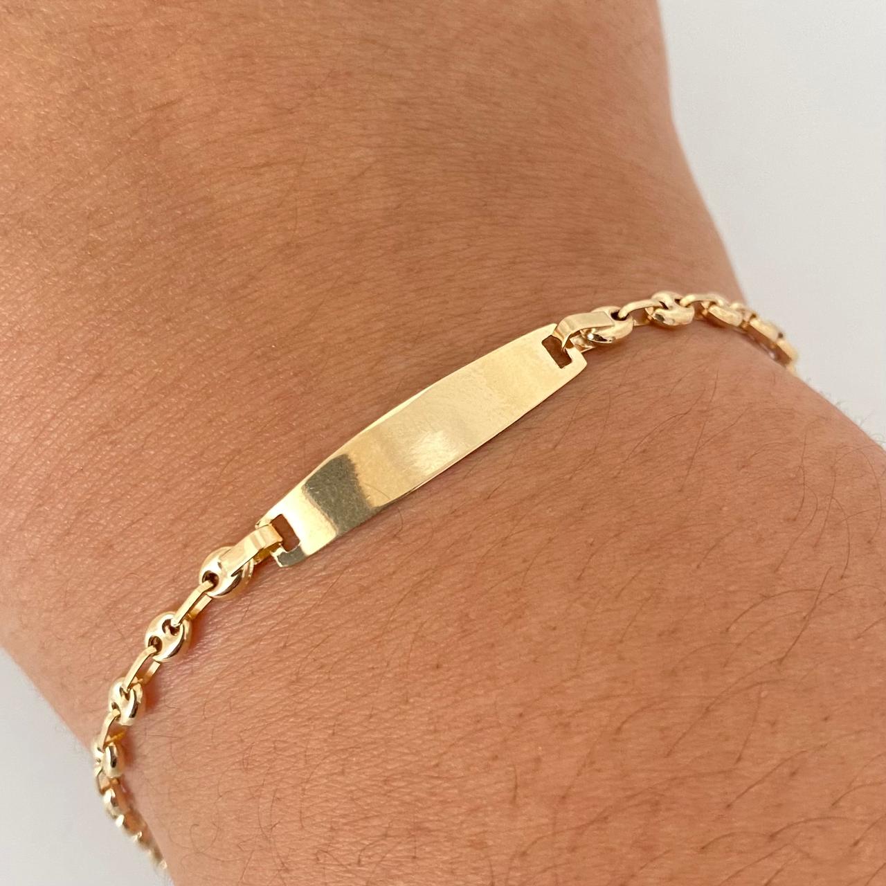 Pulso bebé gc placa semi rectangular Oro amarillo 18k 1,95 Gr / 15,5 Cm  Broche 0,20